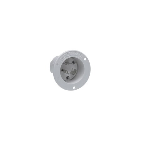Woodhead Locking Inlet, Non-NEMA, 20 A, 125/250V AC, 3 Pole, Flush Mount 2608MB